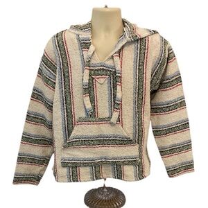 Vintage Striped Baja Hoodie M